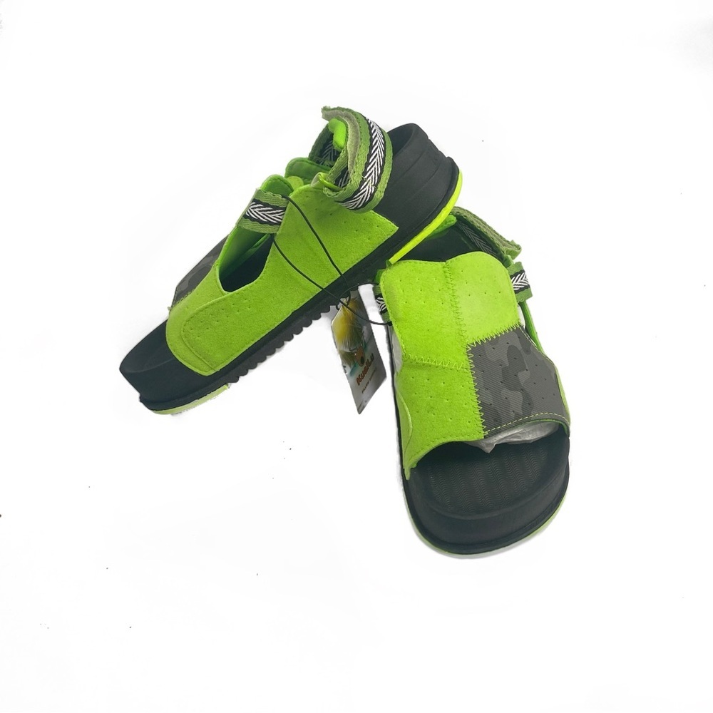 Kuailu Pillow Sandals Green and Black Kids Size 5